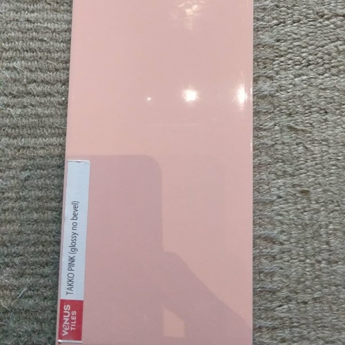 Keramik Dinding Kamar Mandi 10 x 30 Import Venus Takko Pink Glossy
