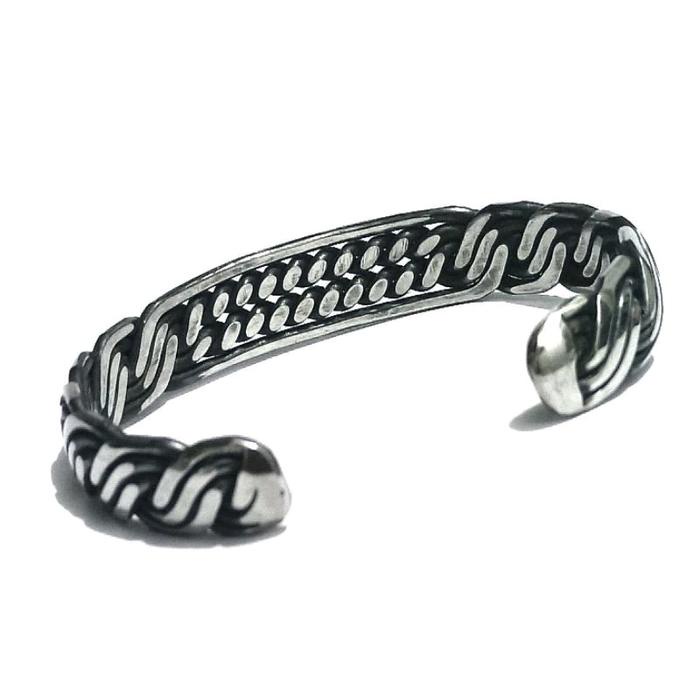 WTS- Gelang Pria Monel Gelang Papua Model Anyam Putih Gelang Rantai Besar Baru