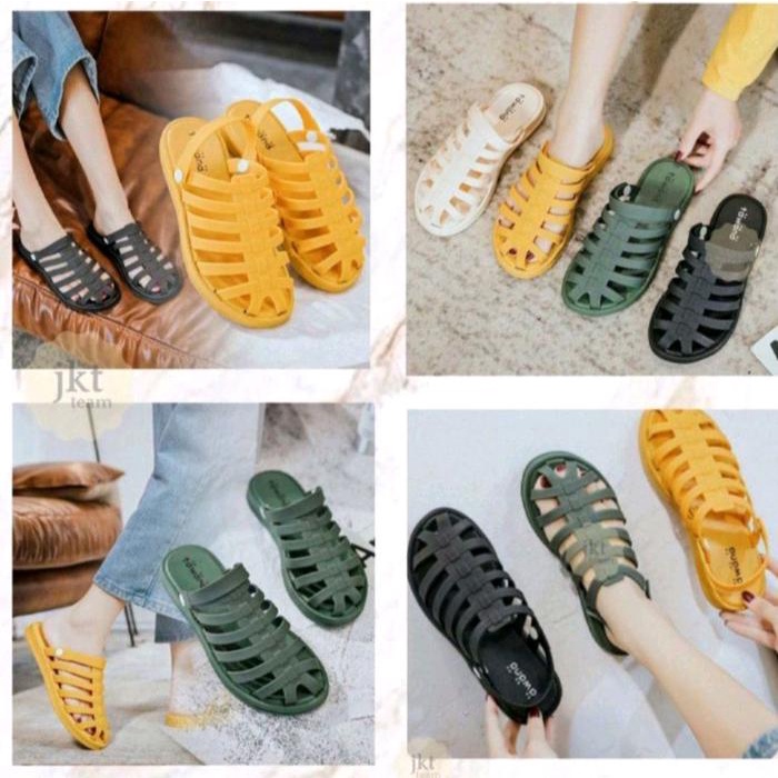 Sandal wanita tawana gladiator viral import murah kekinian Jelly Karet Sendal