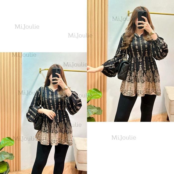 (Expert) Ameera Blouse Wanita Rayon Viscose Rempel Baju lengan Balon