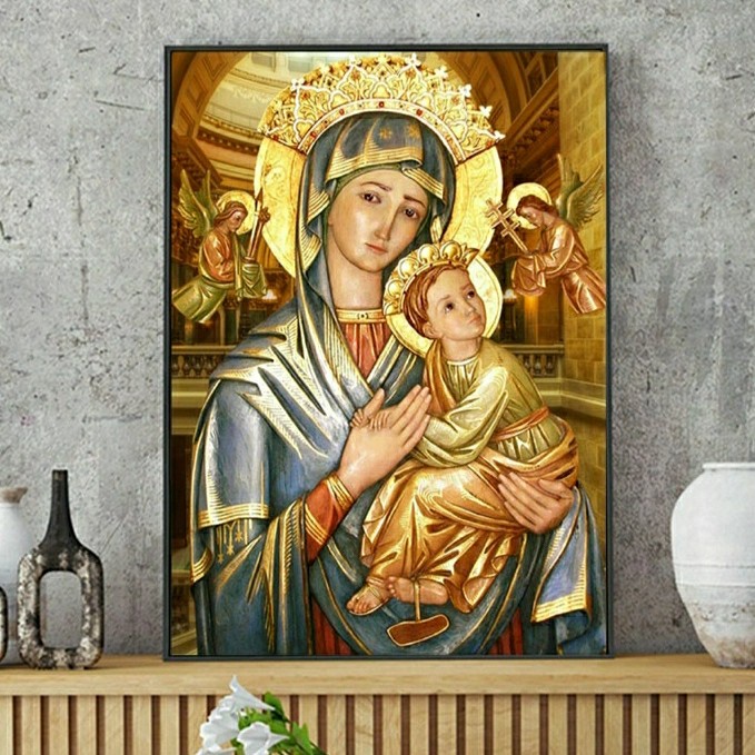 5D Diamond Painting Full Drill, 30x40, Maria Penolong Abadi, Ready