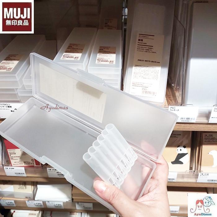 

Ready Muji Pp Pencil Case Wirh Divider N Removable Pen Holder - Kotak /Tempat Pensil