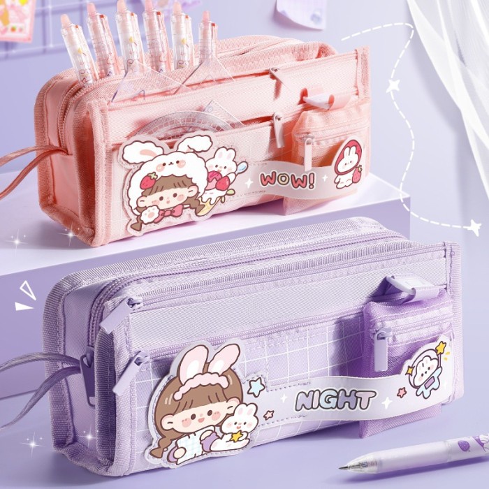 

Ready Tempat Pensil Aesthetic Terbaru Pencil Case Box Pensil Korea Organizer Box Pensil Cute Terbaru