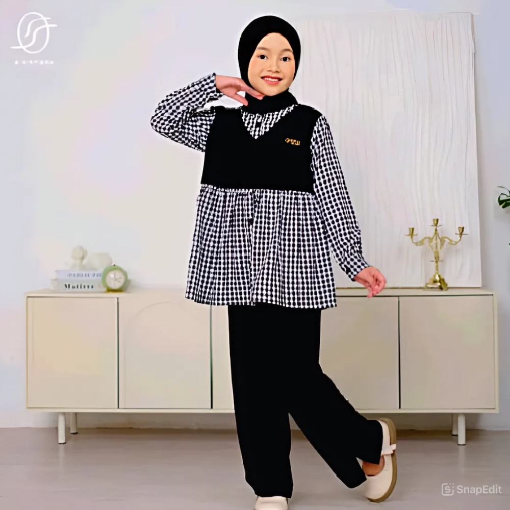 Setelan Anak Perempuan Sepasang Bju Secelan Karakter Tanggung Wanset Cewek Dewasa Viral Umur 3456789