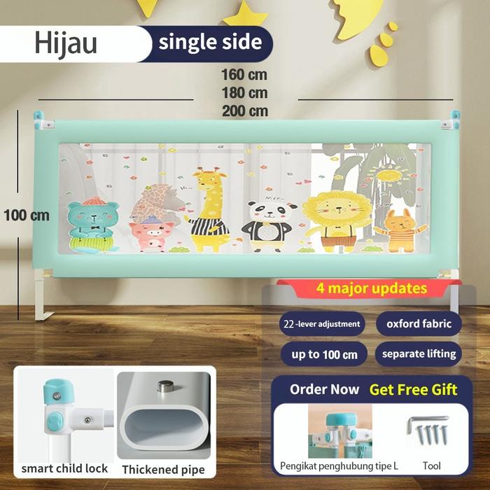 Baby Bedrail Pagar Bayi Tinggi 100 Pagar Pengaman Bayi Kasur Ukuran Pagar Tempat Tidur Pagar