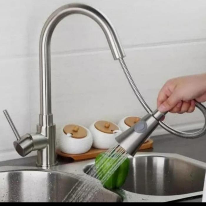 Paling Murah Kran Sink Tarik Stainles 304/ Keran Dapur Pantry Pull Out Model Toto