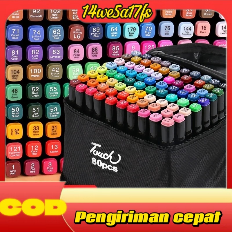 

High Tune Spidol Sketsa Spidol Umum 80Warna Spidol Brush Pen Animation Markers Dw05