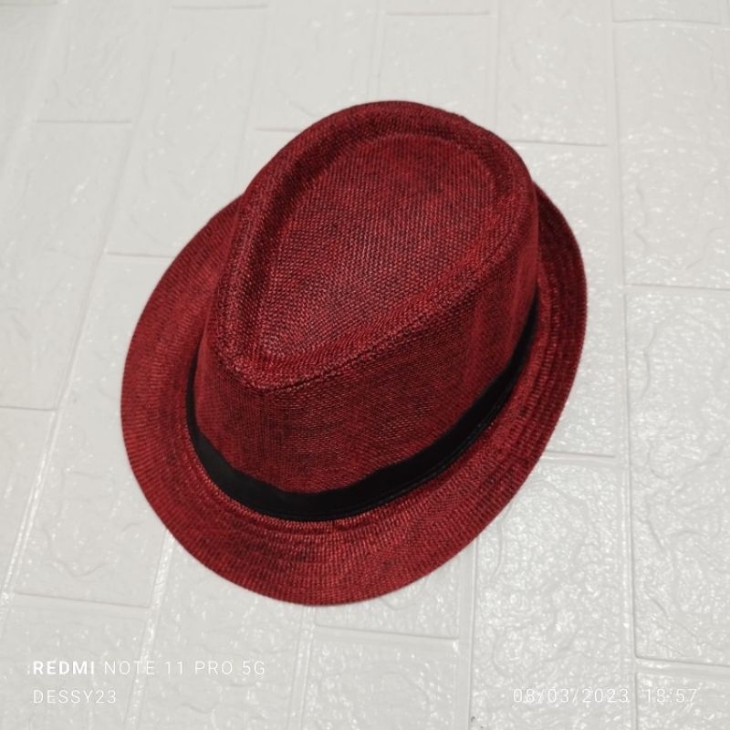 topi fedora pria topi laken topi pantai fashion