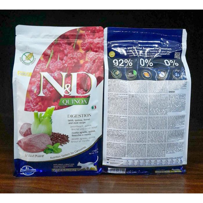 

Kuliner.Kita Farmina N&D Quinoa Adult Cat Digestion (Lamb,Quinoa,Fennel,& Mint)1,5