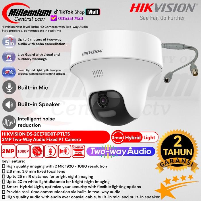 CAMERA CCTV INDOOR HIKVISION DS-2CE70D0T-PTLTS 2MP TWO WAY AUDIO