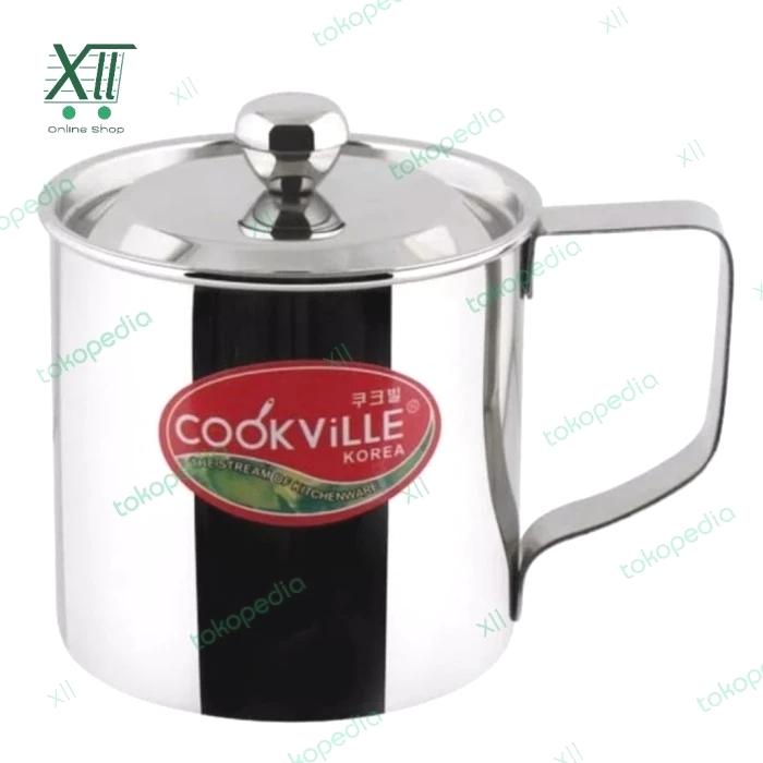 COOKVILLE MUG STAINLESS 1 LiTER/10CM ~ GELAS MUG DENGAN TUTUP
