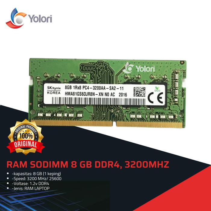 Ready SK HYNIX RAM SODIMM 8GB DDR4, 3200MHz