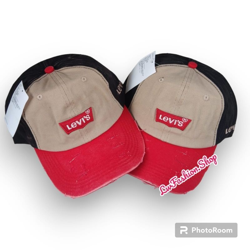 Topi Bisbol semi model robek Topi Pria