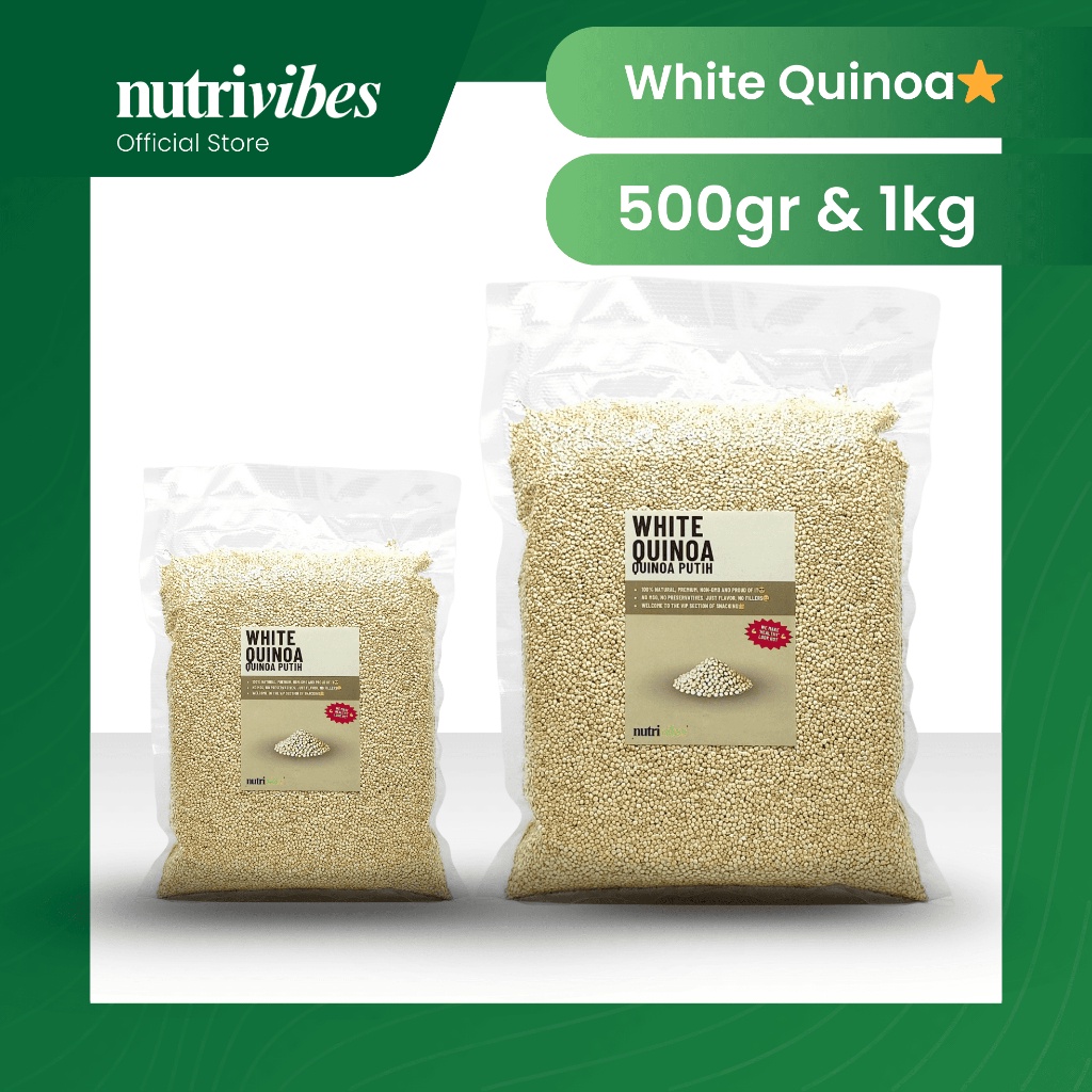 

Quinoa Putih / White Quinoa (Family Pack 500gr & 1kg) - Nutrivibes