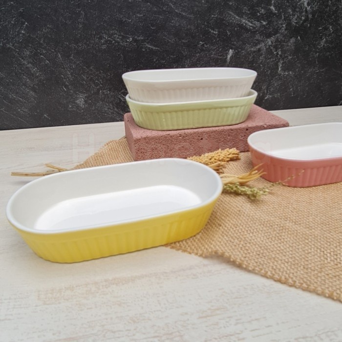 [Expert] RAMEKIN BOWL OVAL TAHAN PANAS CERAMIC OVAL E RAMEKIN OVEN POLOS
