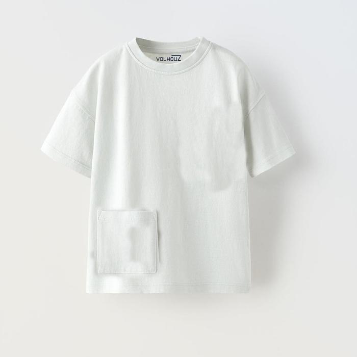 Cilboy- Kaos Polos Oversize Anak pocket Saku Cotton