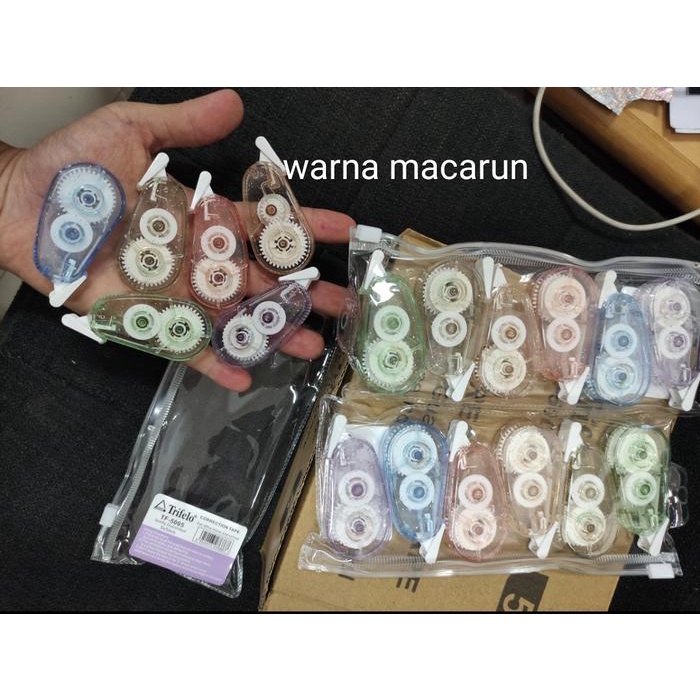 

Kualitas terbaik] correction tape tipex roll trifello isi 6 bening macarun 5 x 5 meter t