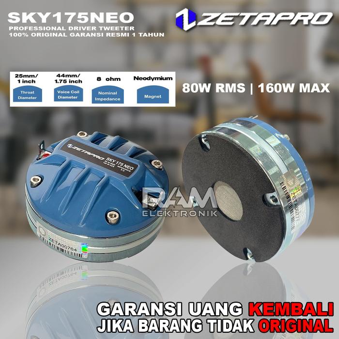 Driver Tweeter Zetapro Sky175Neo / Sky 175 Neo 160 Watt Original - Asli