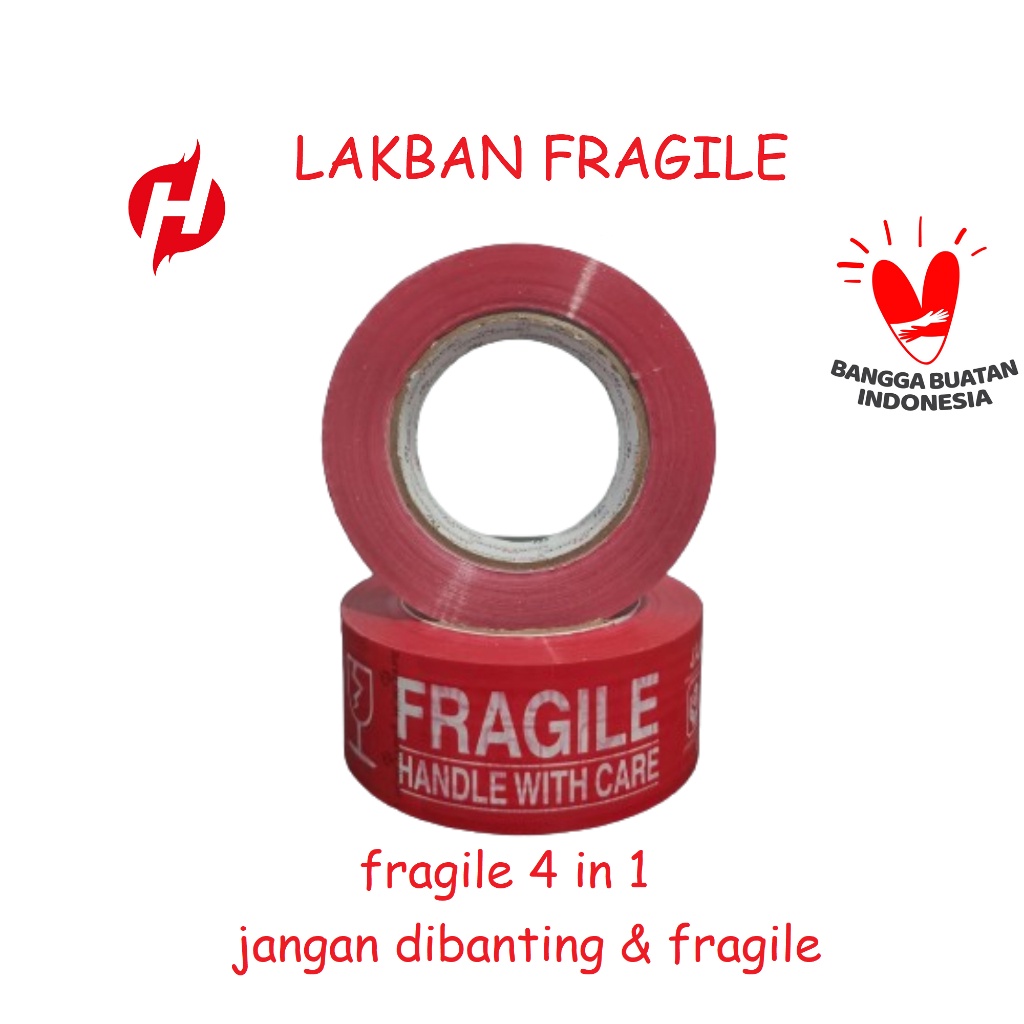 

lakban fragile 45mmx200yard printing HOKI Tape 4 in 1_____033