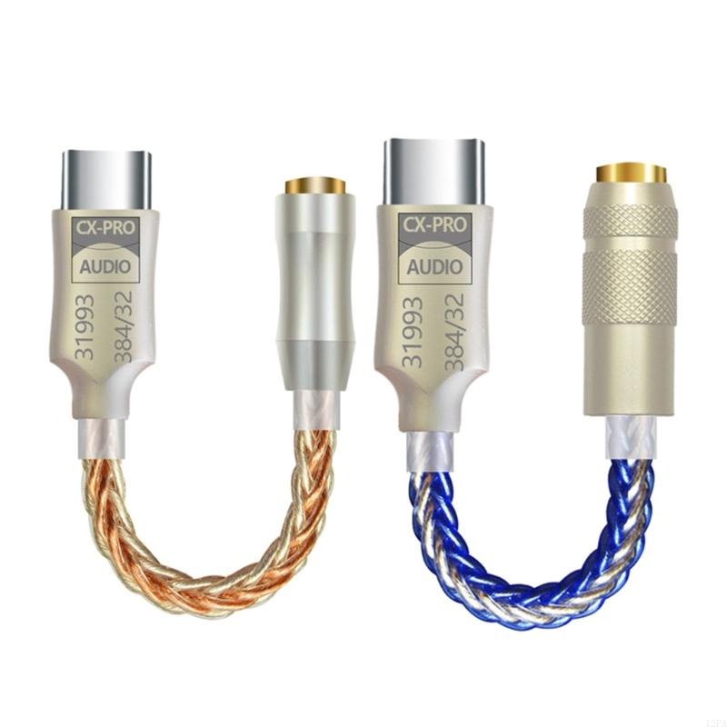 5HA Type C to 3.5mm AMP HiFi Adapter 32Bit/384kHz Headphone DAC Adapter for Phone