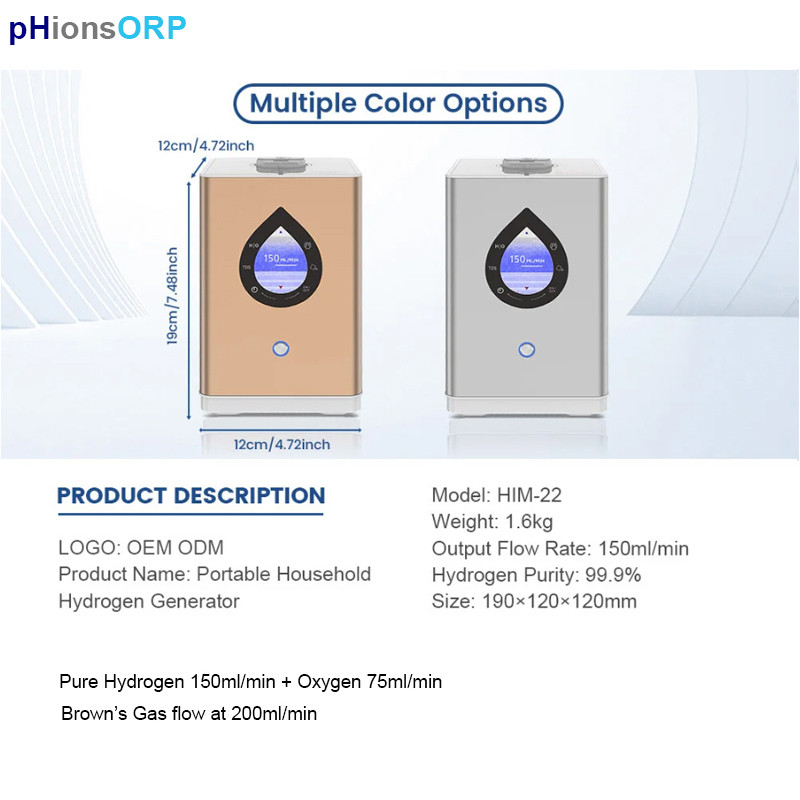 150ml/min H2 Portable Hydrogen Inhalation Machine Brown's Gas flow at 200ml/min Hydrogen Inhaler HHO