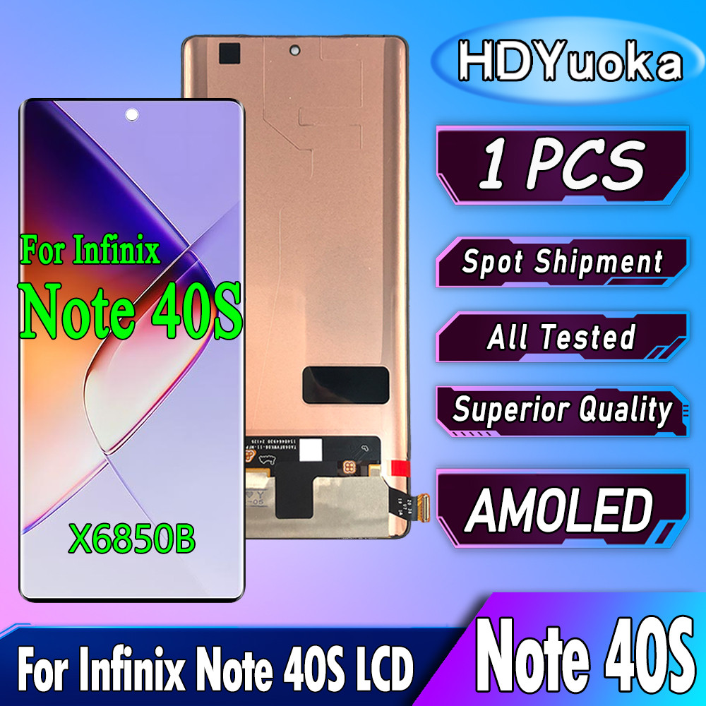 6.78" Amoled For Infinix Note 40S Lcd Display Touch Screen Digitizer Assembly For Infinix X6850B Lcd