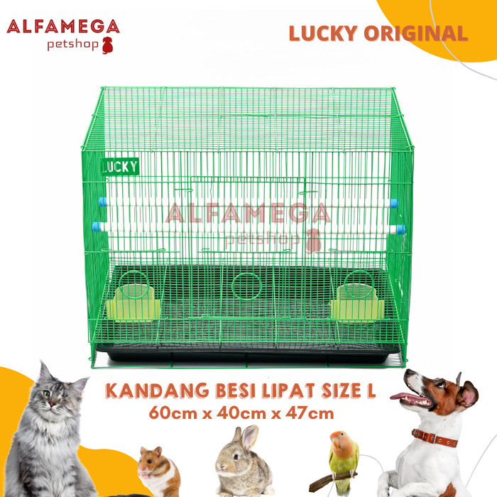 [dwl] - KANDANG UMBARAN BESI LIPAT SIZE L 60x50x44 BURUNG PLECI LOVEBIRD LUCKY