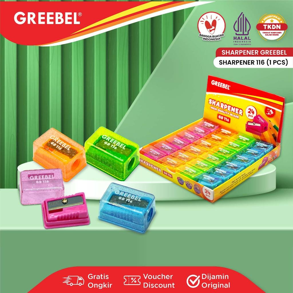 

GREEBEL Rautan Serutan Sharpener Pensil Tulis / Greebel Rautan 116 (PCS) / Rautan Pencil