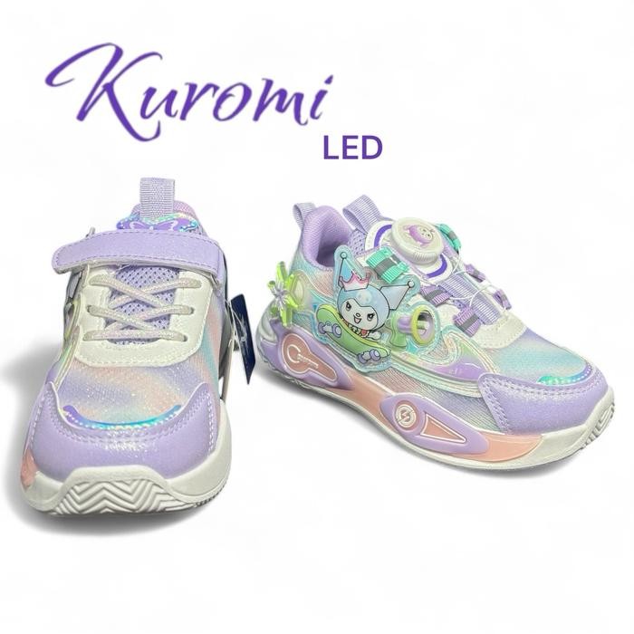 Chibella-Sepatu anak KUROMI vlc dan roda putar Ungu Fashion