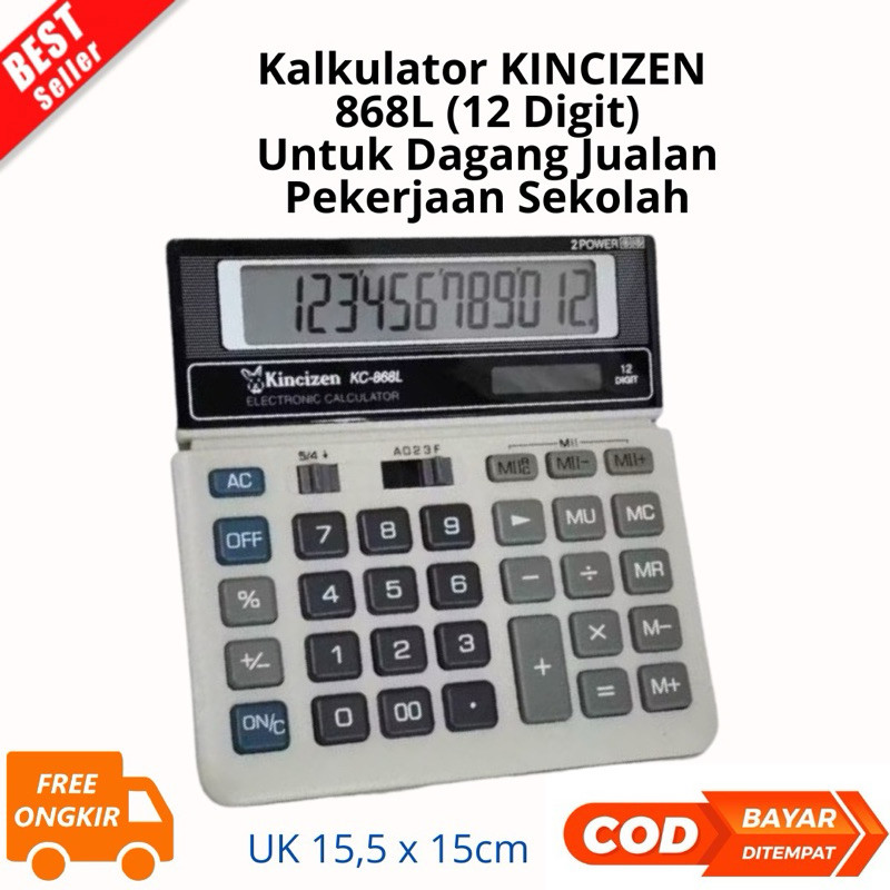 

Kalkulator KINCIZEN 12 Dit & 14 Dit KC 868L KC 8614 Dagang / Kantor / Sekolah
