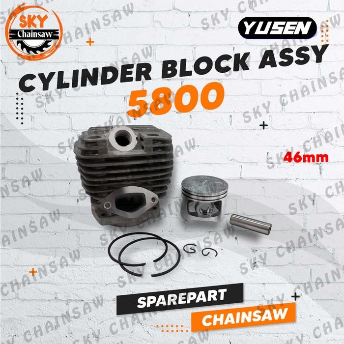 Bagus Sparepart Chainsaw 5800 Cylinder Block Assy Senso Sinso D=46Mm Yusen