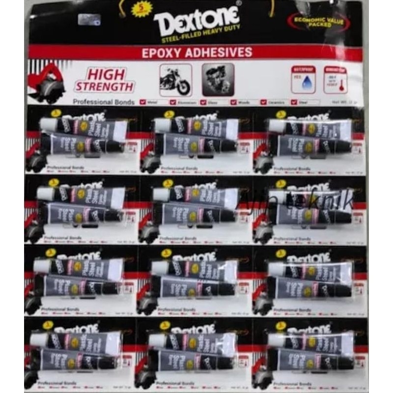 

1 Lembar (12 Pasang) Lem Dextone Renteng 12gr-Merekat Super Dalam 5 Menit