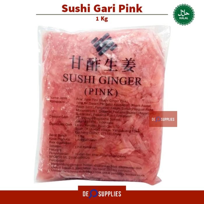

BisaInstan- Sushi Gari Pink 1kg - Acar Jahe Pickled Sushi Ginger Pink Shoga Asinan