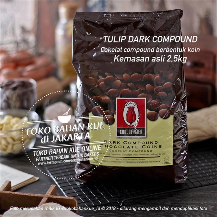 

BisaInstan- Tulip Dark Compound Coin Chocolate 2,5kg Cokelat Coklat Baking Coin