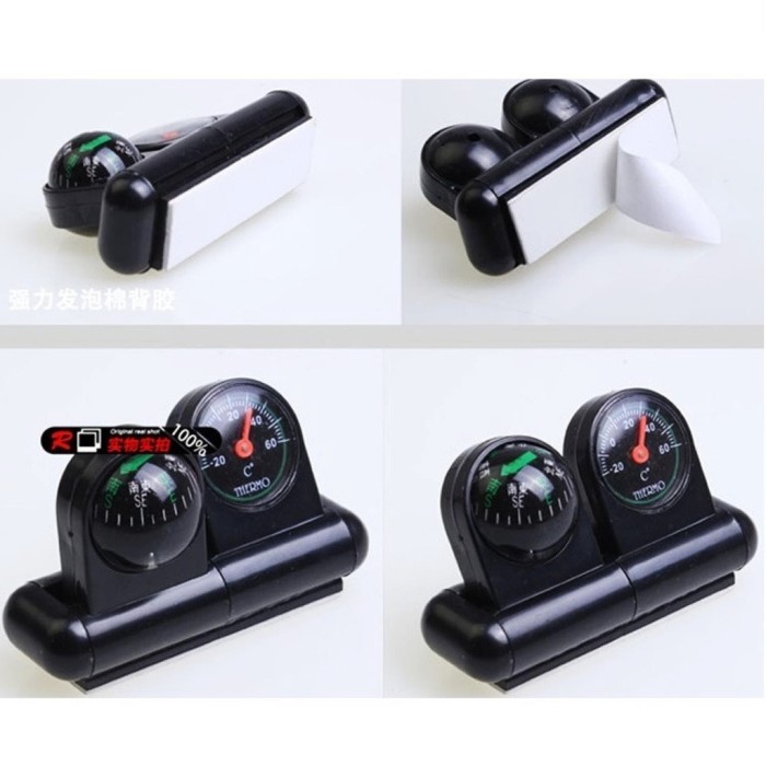 [Expert] Jam Hiasan Kompas Dashboard Dasbor Mobil Tempel Unik Dekorasi Mobil