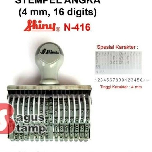 

pel Manual Angka 15 16 Dit 4mm Shiny N415 N416 N-415 N-416