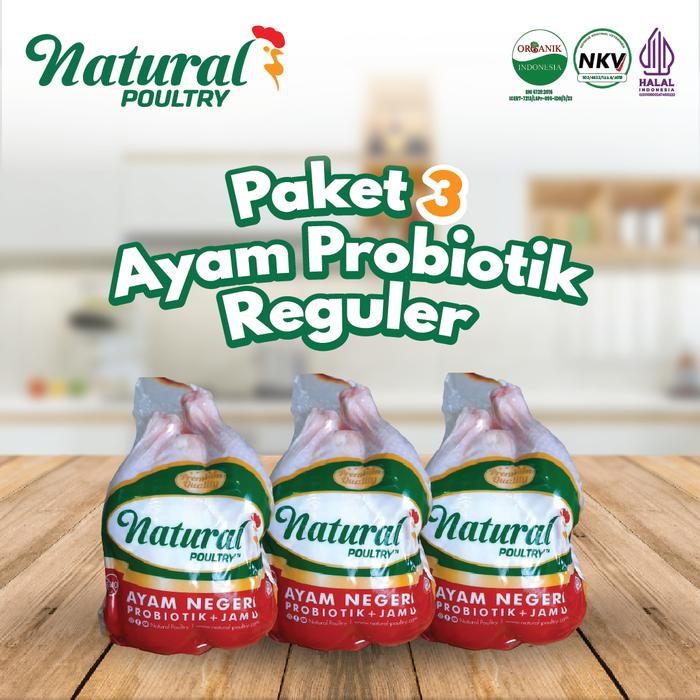 

Kirim,HariYgSama- Paket 3 ekor Ayam Probiotik Reguler 800gr-900gr - Natural Poultry