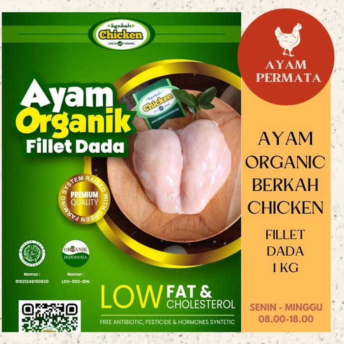 

Kirim,HariYgSama- Ayam Organic Filet Dada Berkah Chicken 1kg Chicken Breast Fillet Halal