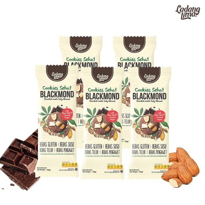 

Kirim,HariYgSama- 5pcs Blackmond Sachet 33gr Ladang Lima - Healthy Cookies