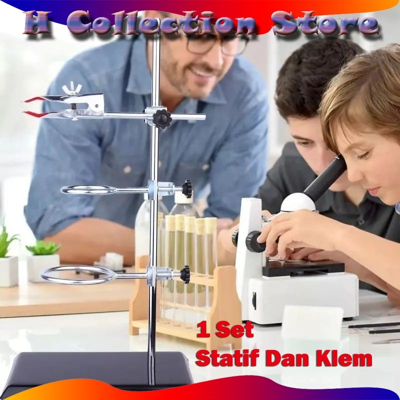 

1set Statif Dan Klem Tiang Statif Batang Statif Ring Klem Statif