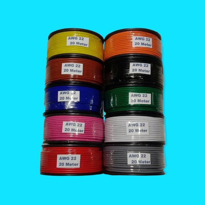 KABEL AWG 22 SERABUT PUTIH 1 ROLL - 20 METER