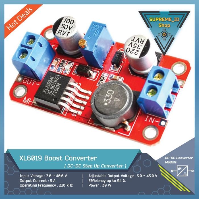 XL6019 DC-DC STEP UP BOOST CONVERTER MODULE 5A 30W