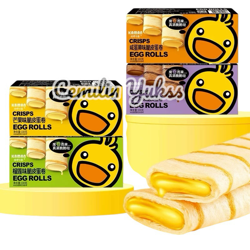 

Kaman Crispy Egg Roll Chocolate Flavour 100g Mango Flavour Crepes Isi Cream Coklat Mangga Snack