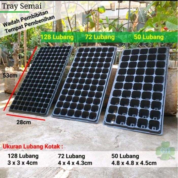 

Tray semai, Pot Tray, Pot Bibit, Pot seedling 50/72/128 lubang Sayur Kotak *