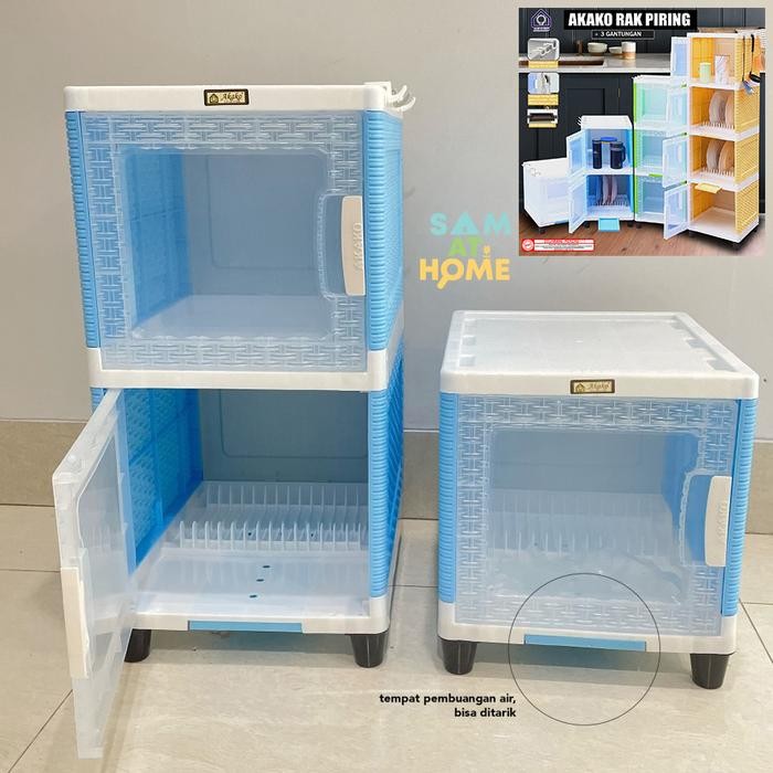 Rak Piring Akako / Kotak Box Susun - Lemari Dapur Plastik Premium - Asli