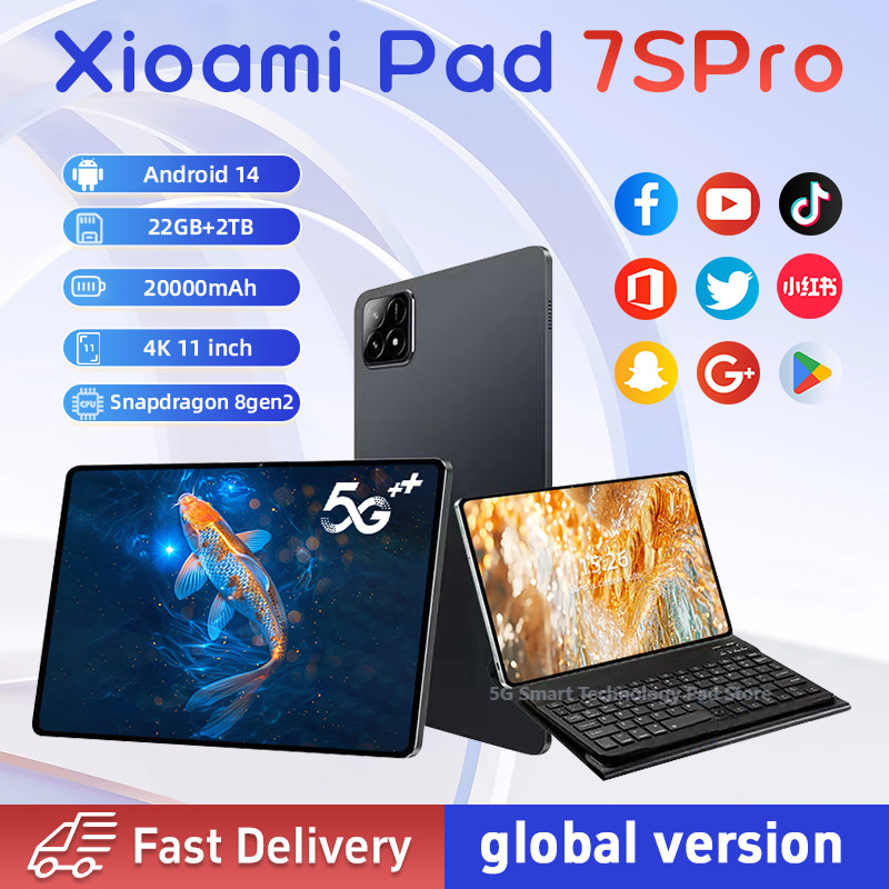 

2025 New Tablet Pc Pad 7S Pro Original Global Edition Snapdragon 22Gb+2Tb 5G Tabletdual Slm Wlfl