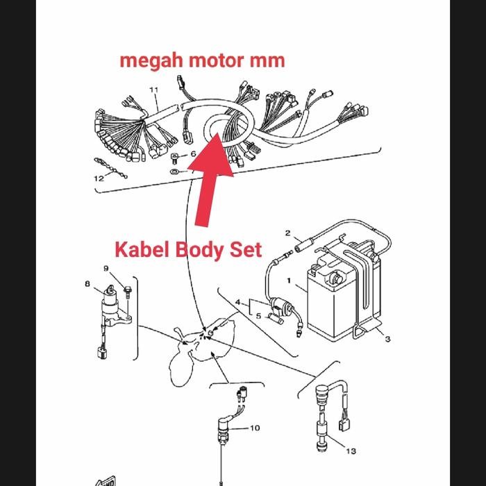 KABEL BODY RX-KING MASTER / LAMPU KOTAK ORIGINAL YAMAHA 1995-2001