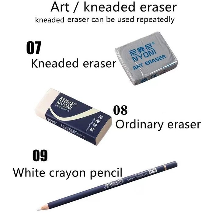

ready stok nyoni drawing pencil gambar set 29pcs metal tin box pensil gambar lukis sketsa lengkap