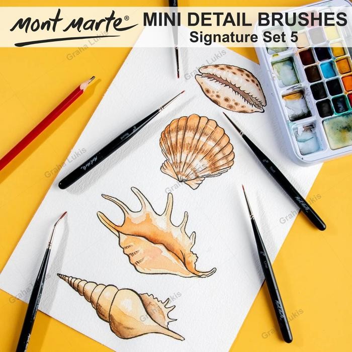 

ready stok mont marte mini detail brushes 5pcs bmhs0033 original