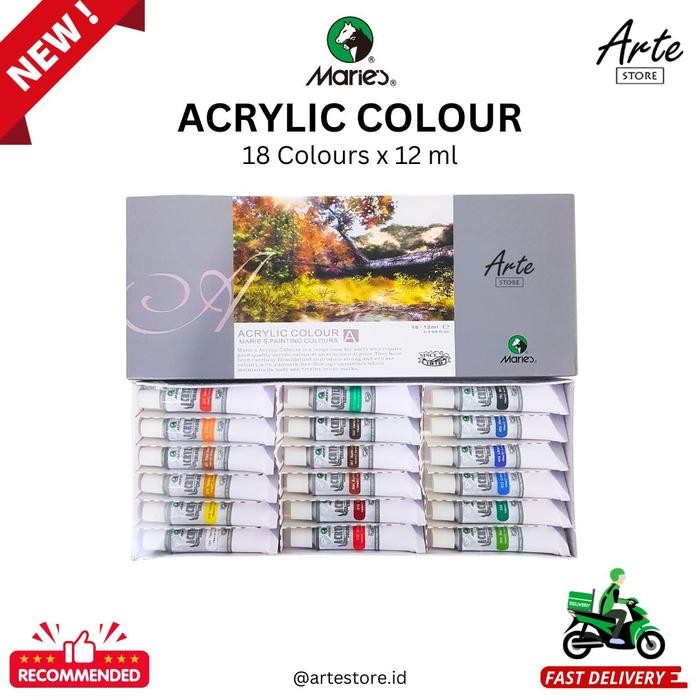 

ready stok cat acrylic maries 18 warna original